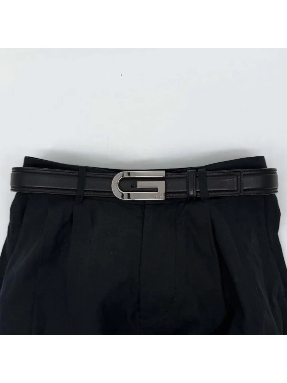 Gucci Era Leather Belt Black Vintage